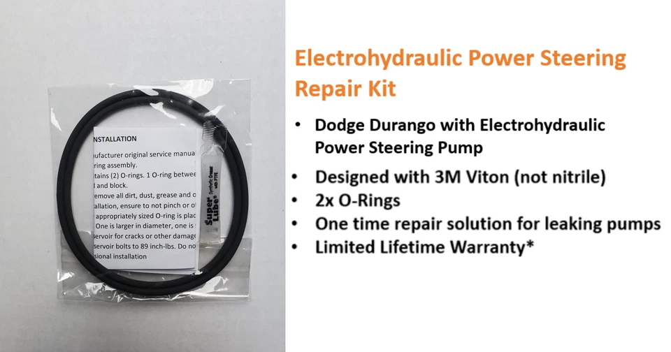 2011-2016 Dodge Durango Power Steering Pump EHPS O-Ring Repair Kit- Upgraded! - Image 1 of 3