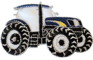 Blue Farmers Tractor Agricultural Farm Iron/ Sew On Embroidered Cloth Patch NEW - Picture 1 of 1