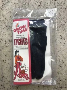 NOS NEW VINTAGE GIRLS TIGHTS - Grow Time - Black Color - Size 0 - 1 Fast Ship! - Picture 1 of 7