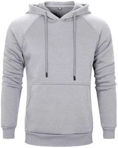 lexiart Herren sportlicher Hoodies Pullover Mode solide Tasche Sweatshirt grau XXL - Bild 1 von 3