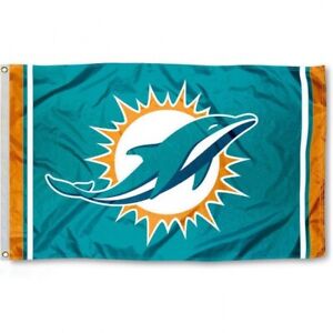 MIAMI DOLPHINS 3'X5' FLAG BANNER ***100% Full Color On Both Sides Of Flag***