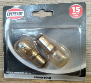 2pk Everyready Fridge Bulb SBC (B15) 15W 1000hrs Usage Time *LAST AT THIS PRICE* - Picture 1 of 3