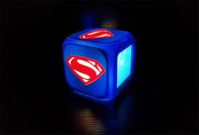The Superman Digital USB LED Night Light Alarm Clock 7 Colors Kids Bedroom Lamps - Image 1 of 4