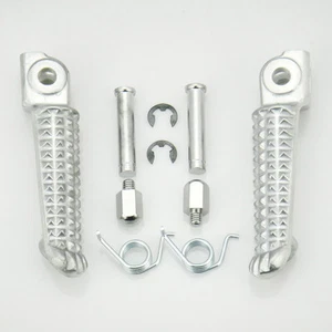 Motorcycle Front Footrest Footpegs For Yamaha YZF R1 1998-2012 Silver - Picture 1 of 3