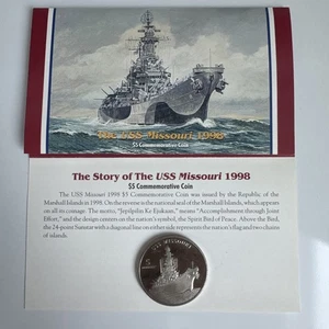 USS Missouri 1998 5 $ Gedenkmünze Republik der Marshallinseln Big Mo - Bild 1 von 24