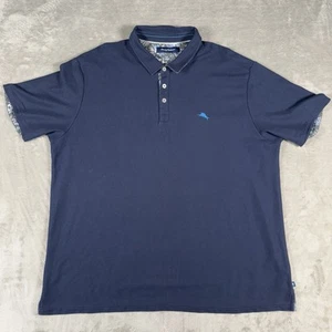 Tommy Bahama Polo Shirt Men XXL Navy Supima Blend Short Sleeve - Picture 1 of 7