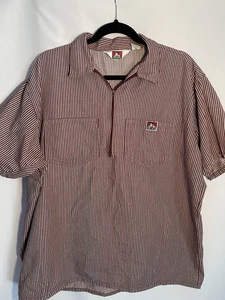 Ben Davis 1/4 Zip Shirt Mens XL USA Vintage Classic 80’s 90’s Work Shirt Logo - Picture 1 of 13
