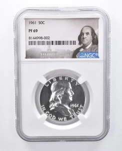 1961 Franklin Half Dollar PF69 NGC Great Contrast *7907 - Picture 1 of 3
