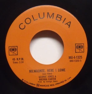 George Jones & Brenda Carter - Milwaukee, Here I Come - 1968 NM Country 45 - Bild 1 von 2