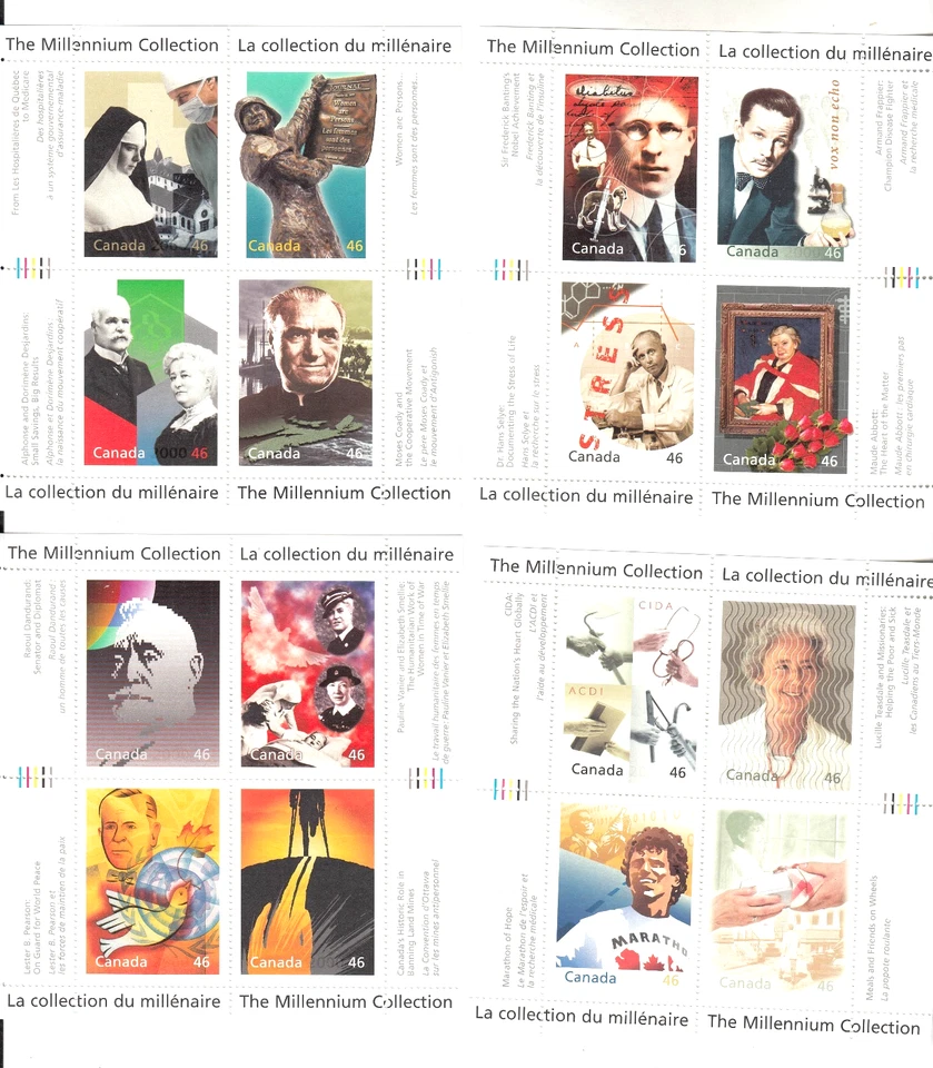 CANADA #1822-1825 LOT OF 4 MINT NEVER HINGED MILLENIUM STAMP PANES OF 4 - Image 1 of 1