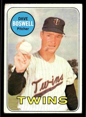 1969 Topps #459 Dave Boswell - Minnesota Twins (Low Grade) - Image 1 of 2