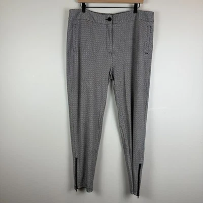 Calça Betabrand Feminina 2XL Preta Branca Houndstooth Zíper no Tornozelo Clássica Trabalho Conforto - Imagem 1 de 4