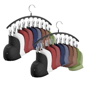 Hat Hangers for Closet, Metal Hat Organizer Holder for Hanger 2 Pack Black - Picture 1 of 7