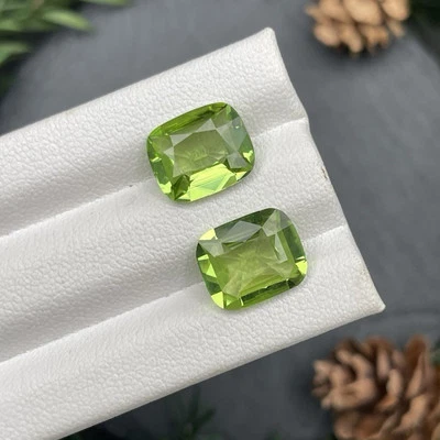 Par de piedras preciosas naturales peridoto verde lima 6,92 quilates - 11x9 mm (PD0121) Foto 1 de 2