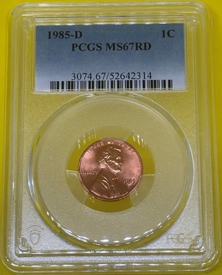 1985 D  Lincoln Memorial Cent PCGS MS67RD - Image 1 of 4