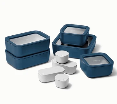 Caraway Home 13-Piece Glass Food Storage Set-NAVY
