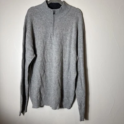 Cutter And Buck Mens 2XT   1/4 Zip Sweater Pullover Gray Lightweight Soft - Image 1 of 4