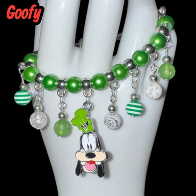 Disney-inspired Pluto or Goofy Christmas Handmade Snake Chain Charm Bracelet✨NEW Foto 1 de 4