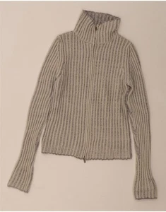 MURPHY & NYE Womens Cardigan Sweater UK 12 Medium Grey Striped Wool MF01 - Picture 1 of 3