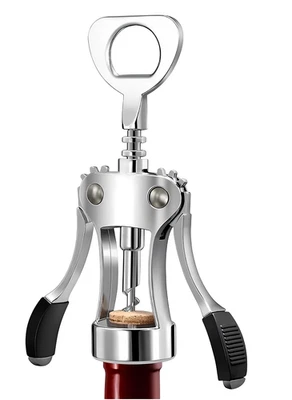 GIOCOSCUOLAREGALO Cavatappi Con Apribottiglie Professionale Levatappi con Due Leve Antiscivolo