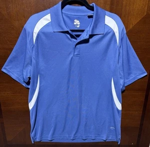 Callaway X Series Men’s Large Royal Blue White Accents SS Golf Button Pullover - Picture 1 of 6