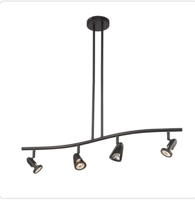 Trans Globe W-466ROB Four 4 Light Wave Track óleo esfregado bronze sem lâmpadas (MS286) - Imagem 1 de 4