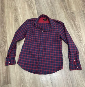Massimo Duti Men’s Check Shirt Red Size M - Picture 1 of 4