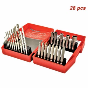 TOOLMAN 28pz Set Punte Trapano per Legno Muratura Placcatura Manonry Hss Flat Set Nuovo - Foto 1 di 1