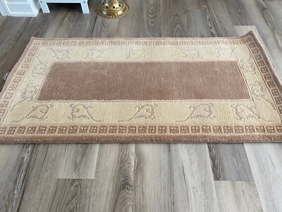 Preciosa alfombra de meditación de lana tibetana R2304 2,4' X 4,6' anudada a mano en Nepal Foto 1 de 4