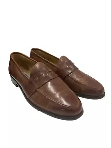 JOHNSTON & MURPHY Casual Dress Shoes Brown Leather Penny Loafer Sz Size 9.5M - Picture 1 of 12