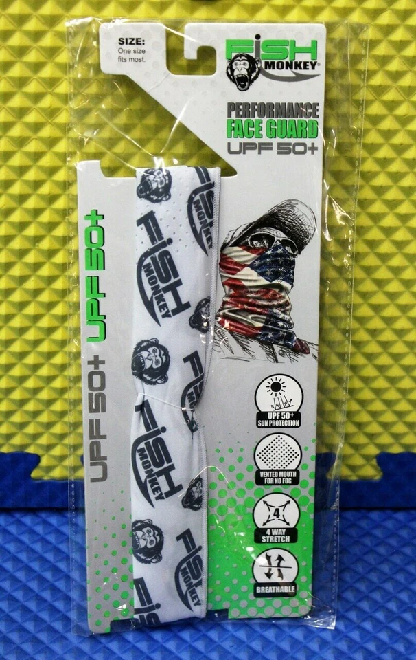 Fish Monkey Upf50 Performance Vented Face Guard in Light Grey Color