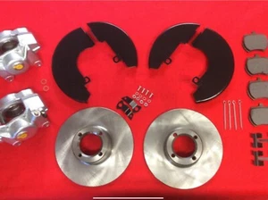 CLASSIC MINI FRONT 8.4" BRAKE KIT CALIPERS DISCS PADS BACK PLATES HOSES FITTINGS - Picture 1 of 1