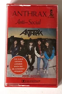 Vintage Anthrax Anti-Social Cassette Tape (Red Tape) Megaforce, 1988 - Picture 1 of 2