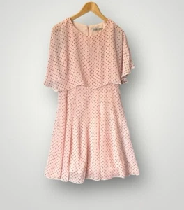 Danny And Nicole Polka Dot Dress Women Size 10 Ponk Black - Picture 1 of 7