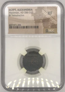 Roman Empire, Maximian, 286-310 AD Egypt BI Tetradrachm NGC XF - Picture 1 of 4