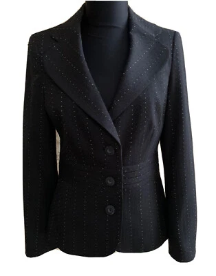 Blazer Classiques Entier 6P Negro Blanco Púrpura Puntada Traje de Carrera Chaqueta Mujer Foto 1 de 4