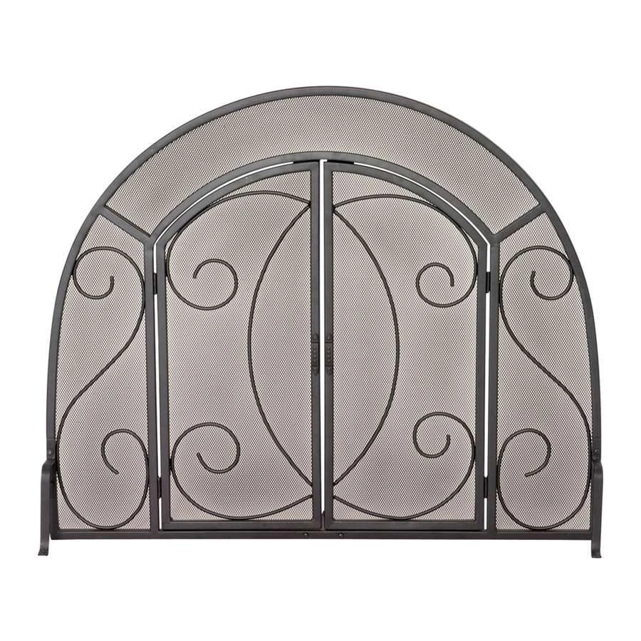 Pantalla ornamentada de hierro forjado negro panel único Uniflame, puertas - S-1096 Foto 1 de 1