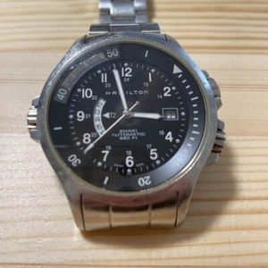 HAMILTON H776151 Khaki Navy GMT Automatic Men's Watch Used NOT TESTED - Picture 1 of 7
