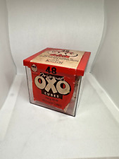 6 x Vintage 1980s OXO Storage Cube Box Clear Perspex Red Yellow Green Lids