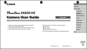 Canon Powershot SX620 HS Digital Camera User Instruction Guide  Manual - Picture 1 of 1