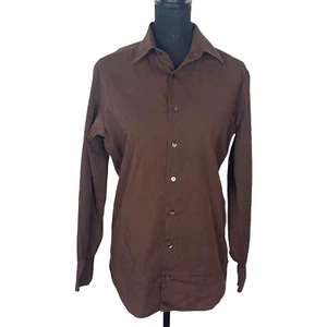 DOLCE & GABBANA Men Tailored Shirt Size 15/28 Brown Long Sleeve Button 30-8 - Picture 1 of 11