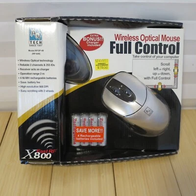 NOS - A4 Tech RFOP-49 RP-649 X800 Wireless Optical Mouse with Dual Scroll Wheels - Image 1 of 4