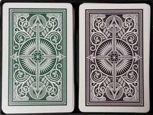 KEM ARROW GREEN/BROWN BRIDGE SIZE REGULAR INDEX PLAYING CARDS 2216 - Picture 1 of 5