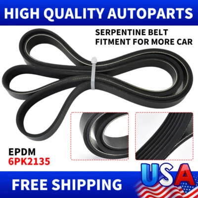 Serpentine Belt Fit Acura Honda Accord Odyssey Pilot Ford F-150 Mercury 6PK2135 - Image 1 of 4