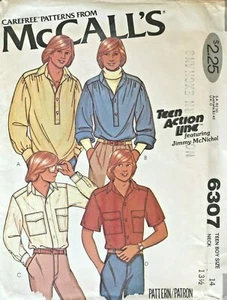 Camicia ragazzo McCall's vintage anni 70 modello 6307 taglia 14 NON TAGLIATA - Foto 1 di 2