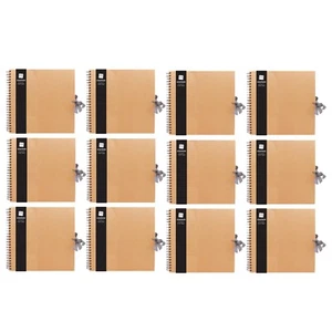 12 x Álbum de fotos cuadrado de papel kraft de 40 hojas con corbata de cinta hágalo usted mismo - Imagen 1 de 7