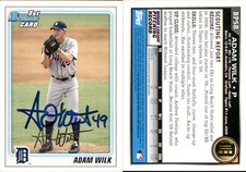 Adam Wilk Signed 2010 Bowman #BP58 Card Detroit Tigers Auto AU