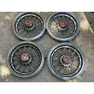 Set of 4 OEM 1982-1989 Pontiac Parisienne RWD 14" Wire Spoke Hubcap Wheel Covers - Picture 1 of 13