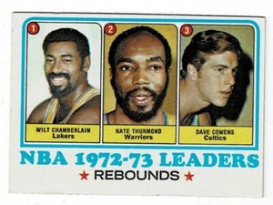 1973-74 Topps Rebound Leaders #157 Wilt Chamberlain, Nate Thurmond & Dave Cowens