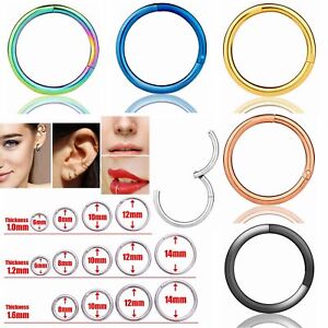 Surgical Steel Nose Ring Hinge Segment Ear Lip Eyebrow Belly Button Ring Hoop
